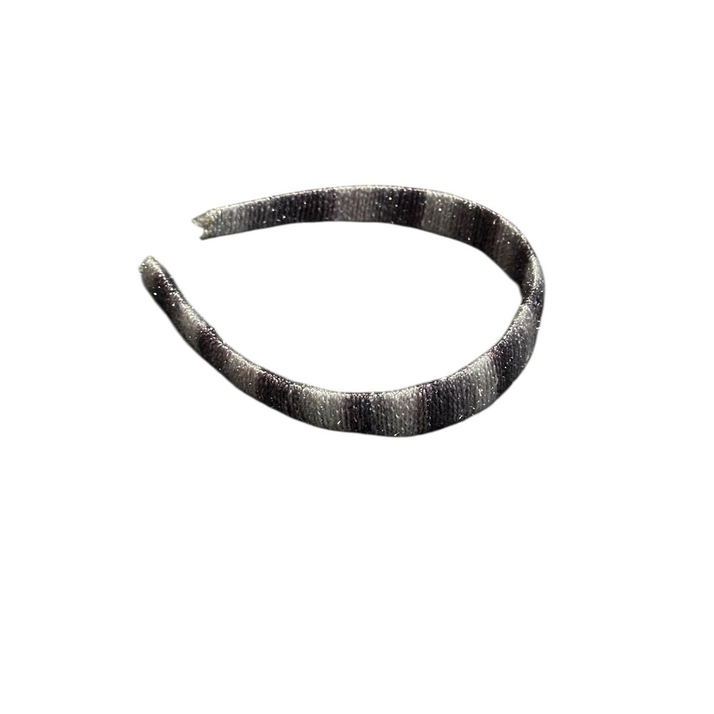 Unbranded Girls Headband Hair Accessory Purple Silver Glitter Striped One Size